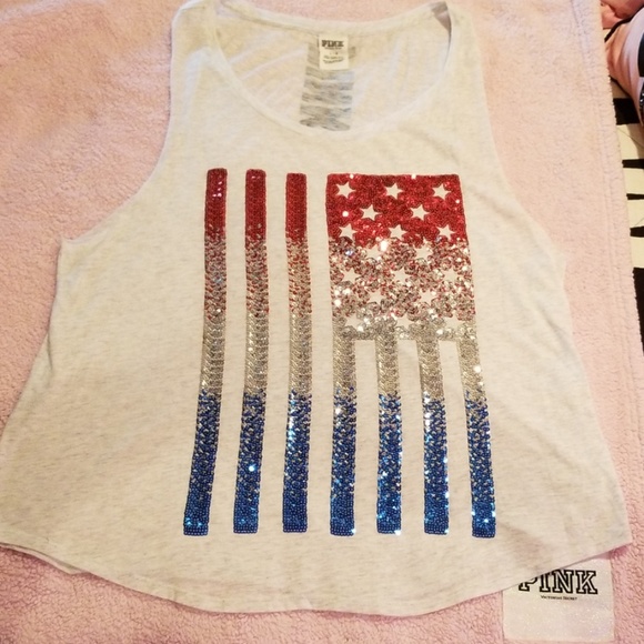 PINK Victoria's Secret Tops - PINK VS Sequenced American Flag Tank Lrg